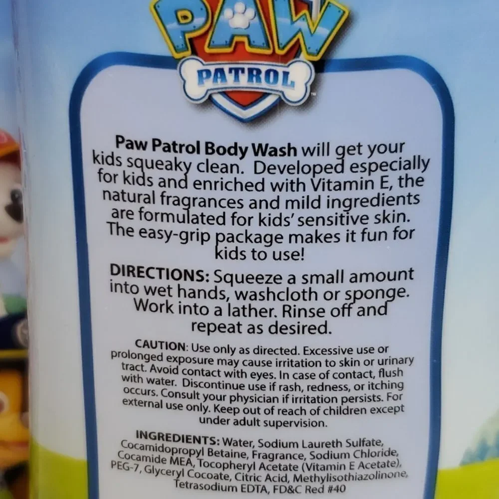 3 PAW PATROL sensitive skin BODY WASH Pup BERRY 12 oz bottle Nickelodeon NEW